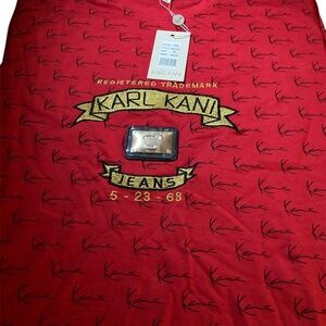 Men’s Red all over logo print Karl Kani T shirt xl